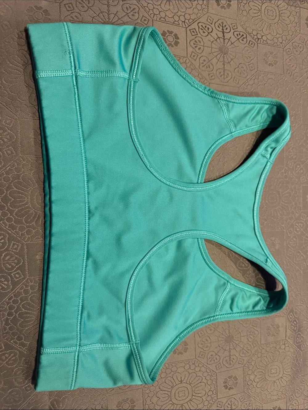 Nike Aqua Racerback Sports Bra with White Swoosh